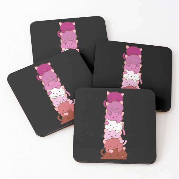 Item preview, Lesbian Pride Flag Kawaii Cats designed and sold by Irene Koh.