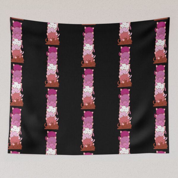 Item preview, Lesbian Pride Flag Kawaii Cats designed and sold by Irene Koh.