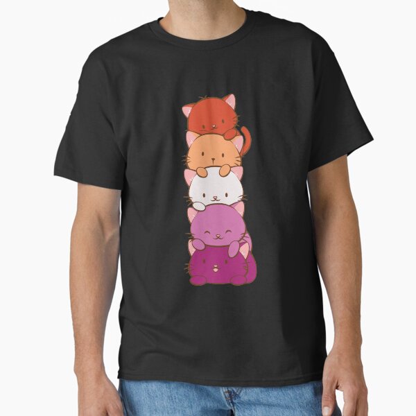 Item preview, Neue orange Lesben-Pride-Flagge Kawaii Cats designed and sold by Irene Koh.