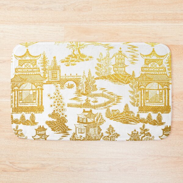 Golden Pagoda Chinoiserie Lovers Bath Mat