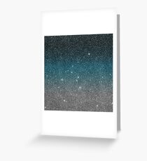 Pretty Faux Glitter Gradient in Black, Blue, White Greeting Card
