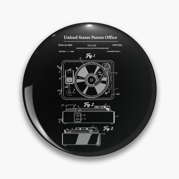 Item preview, Vinyl Record Player Patent Schematic Turntable Blueprint Gear designed and sold by DynamicDesign.