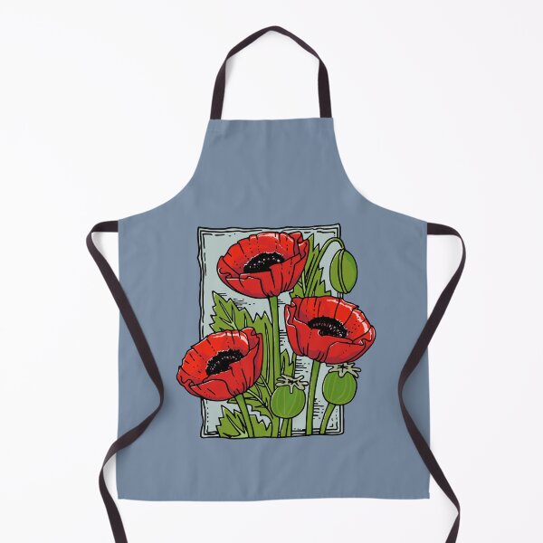 Item preview, Poppies, Vintage style flower stamp (colored) designed and sold by Colette van der Wal.