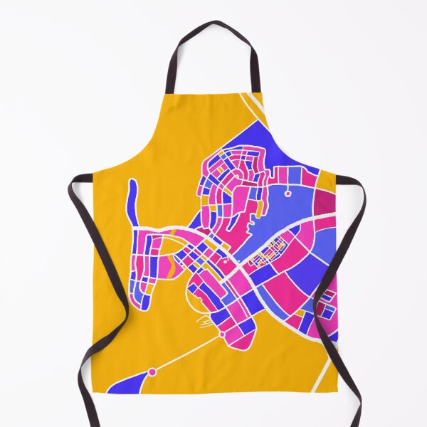Item preview, Artistic map of KAUST, King Abdullah University of Science and Technology in pink, purple, yellow and white colors designed and sold by CreatEVEdesign.
