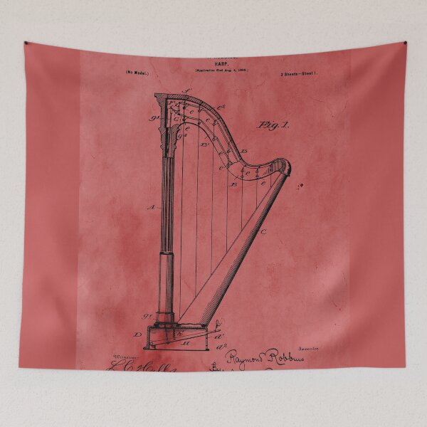 Item preview, Vintage Rose Harp Patent designed and sold by JoolyA.