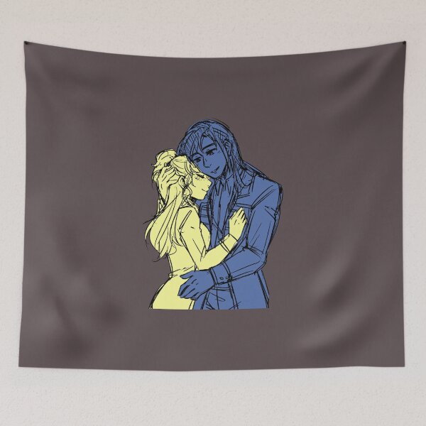 Item preview, Two Nation Men - Couple's Hug Blue Yellow designed and sold by 1SilentEcho.