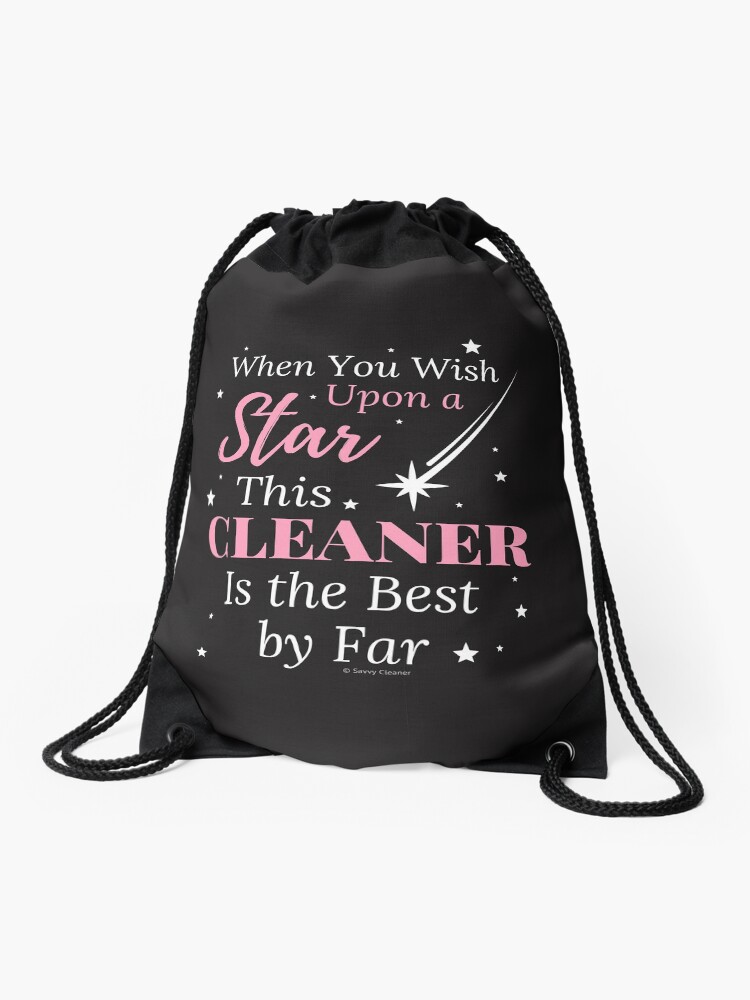 Thumbnail 1 of 3, Drawstring Bag, Upon a Star, Funny Cleaning Lady, Housekeeping Humor designed and sold by SavvyCleaner.