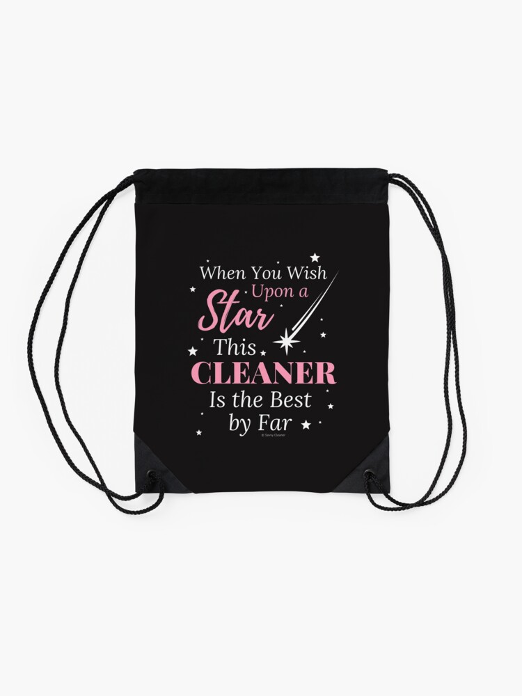 Thumbnail 2 of 3, Drawstring Bag, Upon a Star, Funny Cleaning Lady, Housekeeping Humor designed and sold by SavvyCleaner.