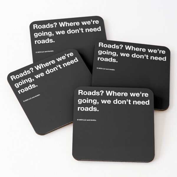 Item preview, Back To The Future quote, "Roads? Where we're going, we don't need roads." designed and sold by tiptoptees.