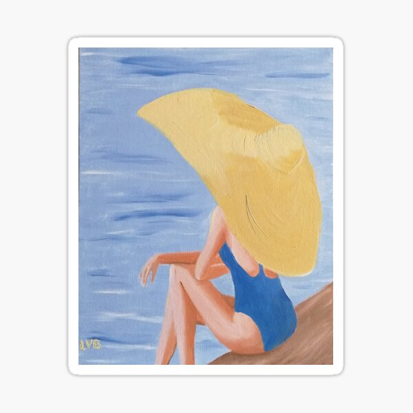The woman with the big yellow hat. Sticker