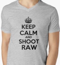 Keep calm and shoot raw Men's V-Neck T-Shirt