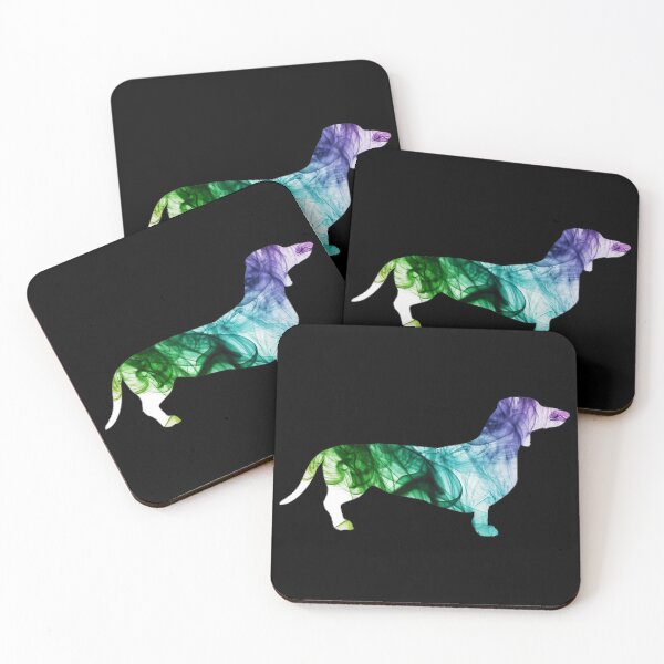 Item preview, dachshund dog silhouette colorful smoky pattern  designed and sold by cathelkav.