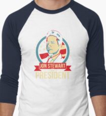 Jon Stewart for President Men's Baseball ¾ T-Shirt