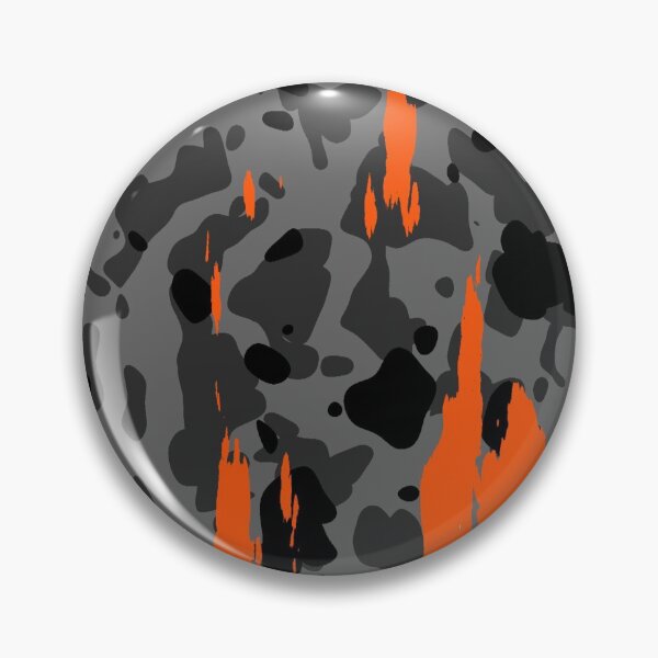 Item preview, toxic camo camouflage gray black orange print designed and sold by kaisdesign.