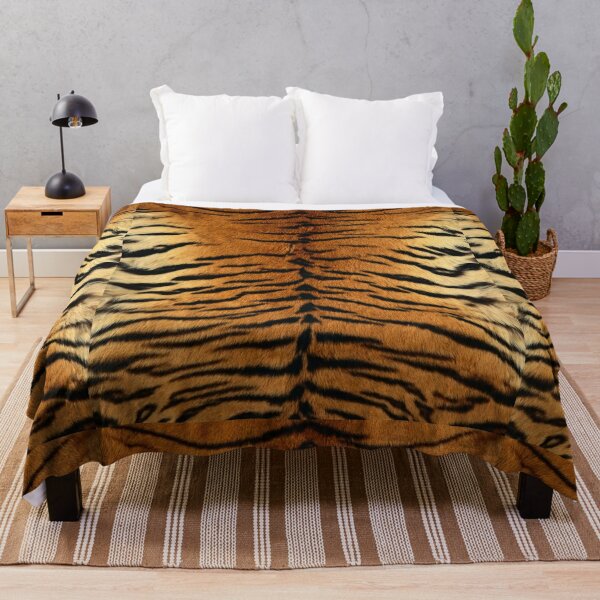 Tiger motif throw blanket by STEFANO RICCI