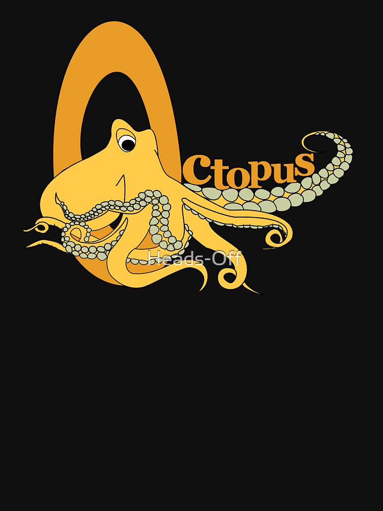 Octopus Retro Style T-shirt by Heads-Off