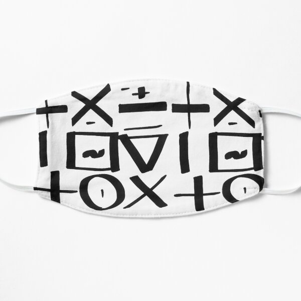 Typographic illustration calligraphic expressive graffiti style, black and white abstract expressionism, writing, tagging, minimal symbols pattern Flat Mask
