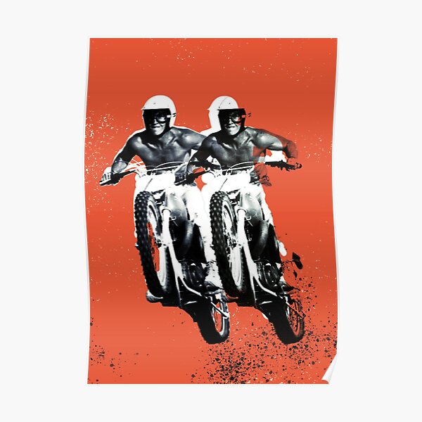Moto Desert Rider Orange Poster