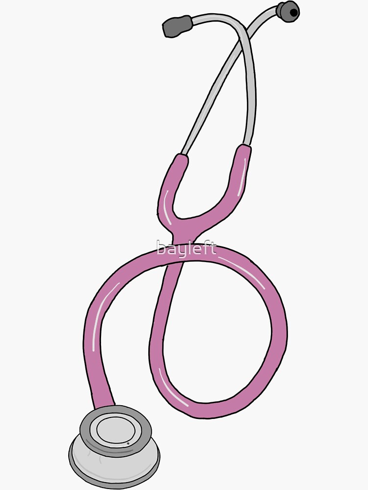 Thumbnail 3 of 3, Sticker, Stethoscope - plum designed and sold by bayleft.