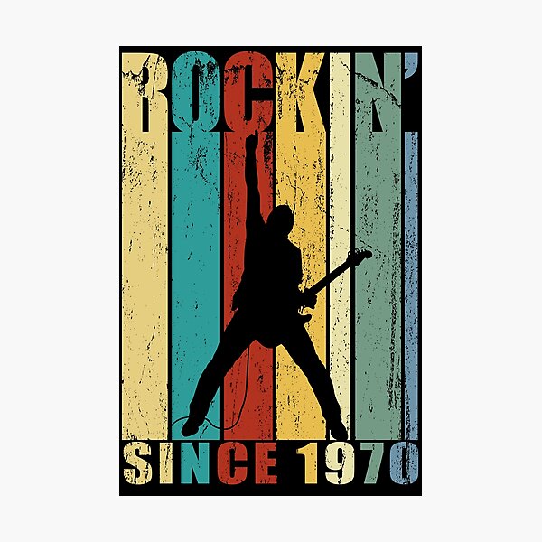 Rockin Since 1970 Vintage 50 Years 50th Birthday Guitarist Birthday