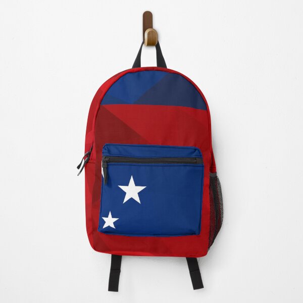 Item preview, Geometric Samoa Flag Art – Modern Red and Blue Star Design designed and sold by OrangePoly.