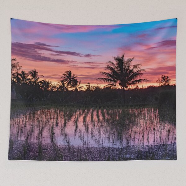 Item preview, Tropical rice field sunset in Bali designed and sold by baligaia.