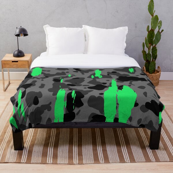 Item preview, toxic camo camouflage gray black sea green print designed and sold by kaisdesign.