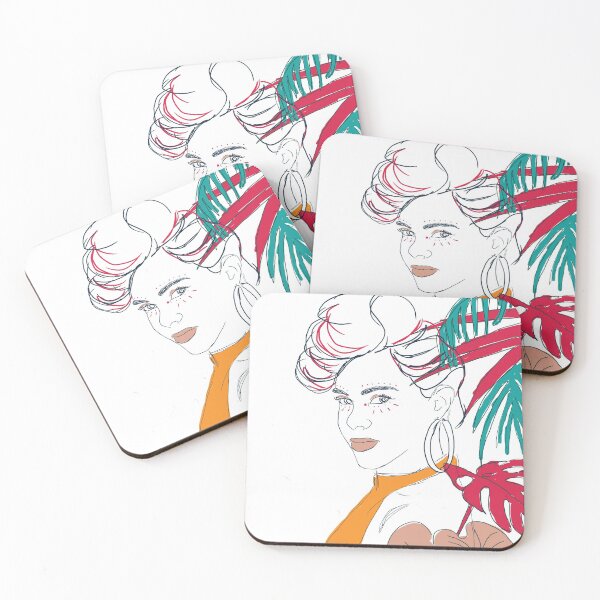 Item preview, Tropical outlined jamaican woman portrait designed and sold by From my Soul.