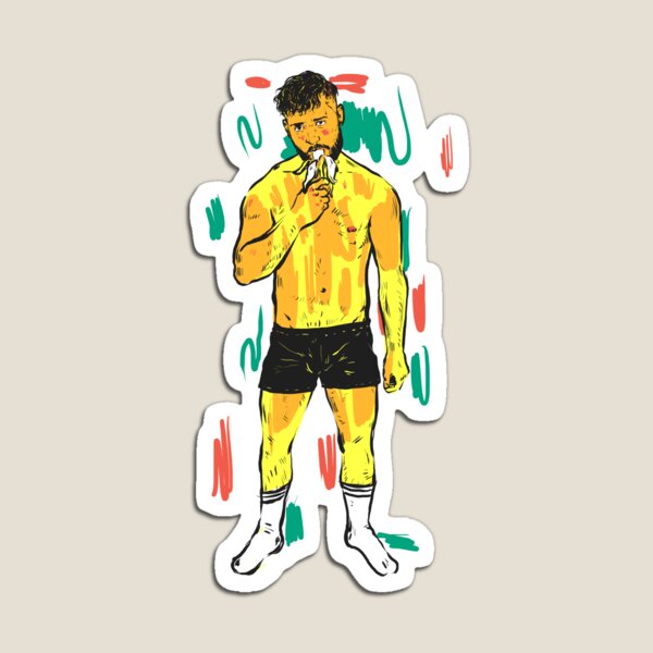 Banana- Man easting a banana Magnet