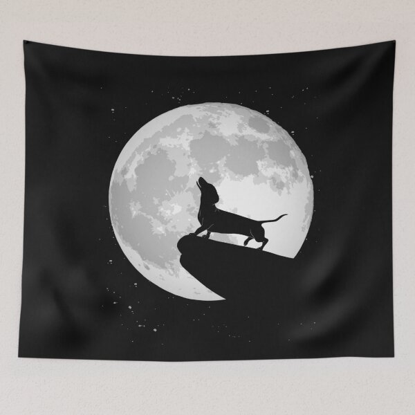 Item preview, Dachshund Moon Howling Dackel designed and sold by eidrood.