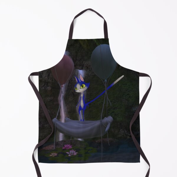 Item preview, floating blue cat designed and sold by The Poette.
