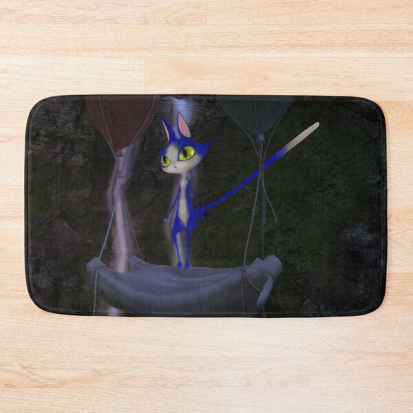 Item preview, floating blue cat designed and sold by The Poette.
