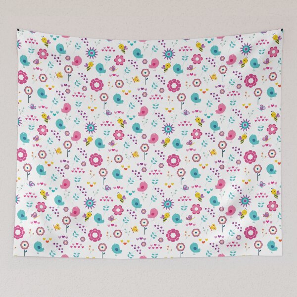 Item preview, Colourful Birds Bees Butterflies and Flowers Pattern designed and sold by simpleones.