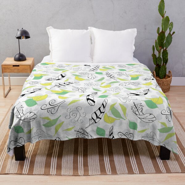 Item preview, Feather Flight Collection- Floating leaves and feathers with wind swirls designed and sold by CJAura by Claire Jane Johnson.