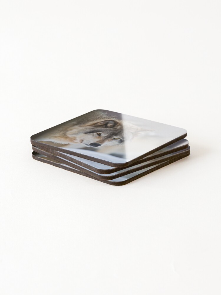 Thumbnail 4 of 5, Coasters (Set of 4), Timber Wolf designed and sold by WolvesOnly.
