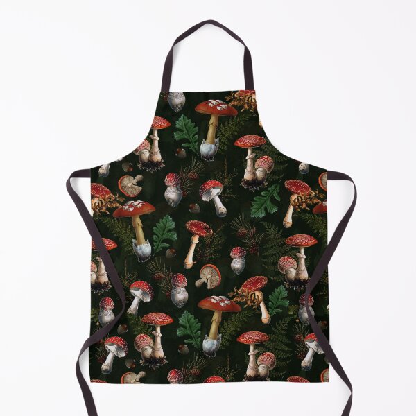 Item preview, Beautiful Midnight Mushroom Kingdom Black Botanical Night Garden Nightgarden designed and sold by UtArt.