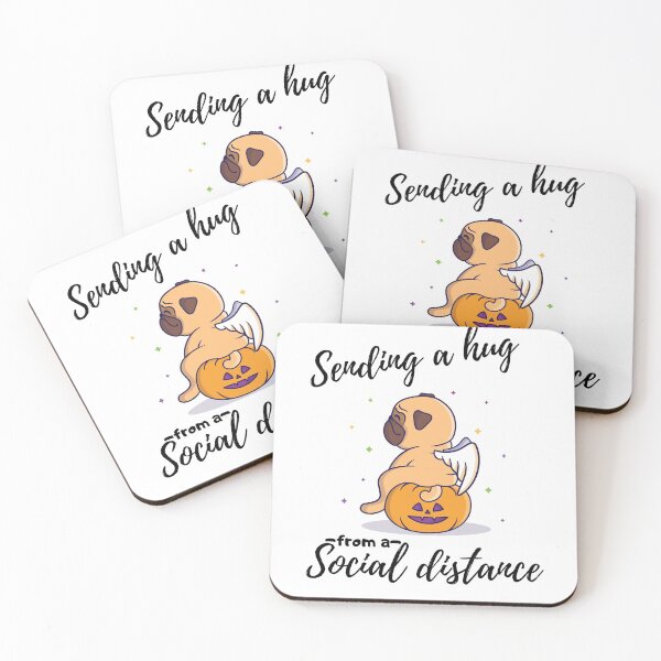 Item preview, The Funny pug angel sitting on the pumpkin at night under the colorful starts greeting card 2020 designed and sold by zugharo2019.