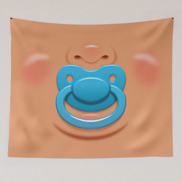 Item preview, Baby face with blue pacifier/dummy - skin 1 designed and sold by WJ Design.