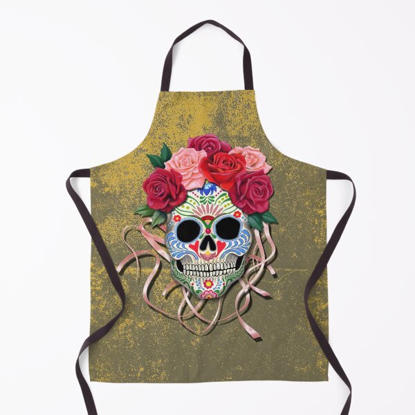 Item preview, Mexican Roses Skull Ocre designed and sold by Colette van der Wal.