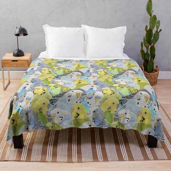 Budgie Parakeets Throw Blanket