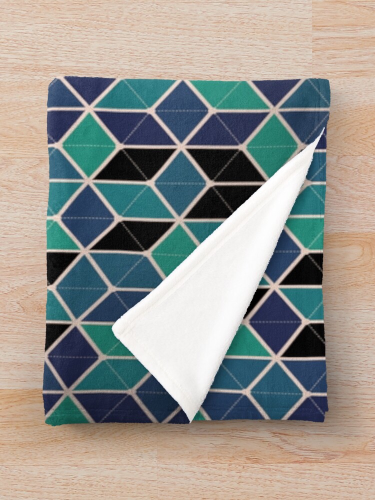 Thumbnail 3 of 6, Throw Blanket, Colourfull tiles  designed and sold by powerpointer.