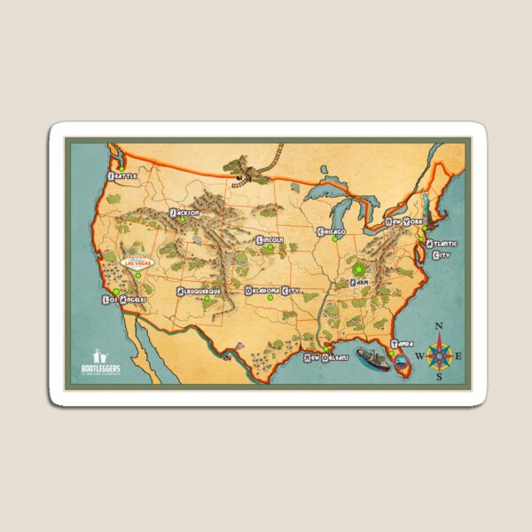 Bootleggers Game Map Magnet