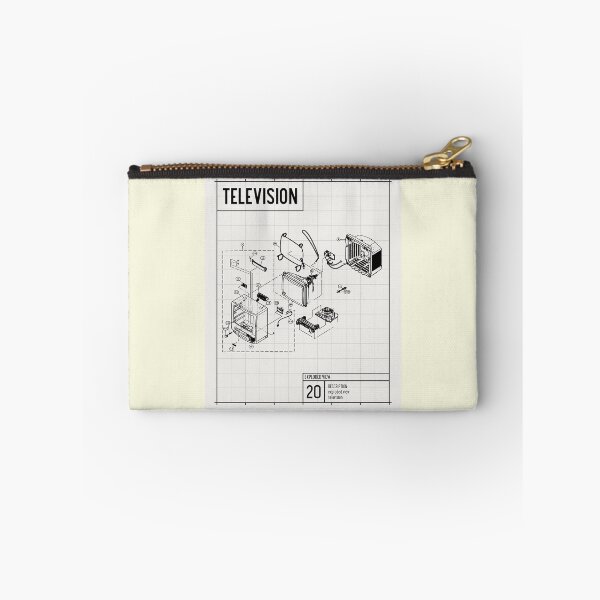 Item preview, Television Tshirt Tee Shirt Vintage Retro Schematic Black and White B&W Cute Funny Kawaii Graphic Cartoony Design for Apparel Accessories Home Decor Skins Totes Bags Wall Art Stickers designed and sold by Rocbebe.