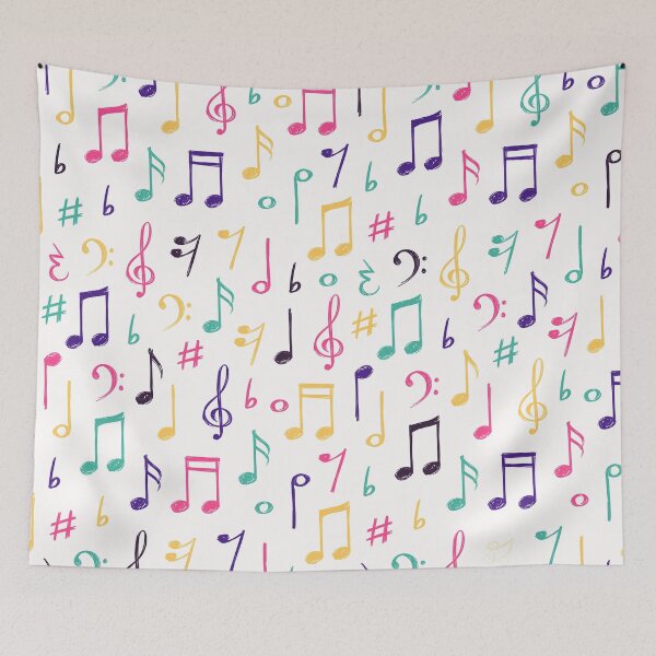 Item preview, Colorful Music Notes Pattern designed and sold by cursotti.
