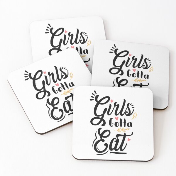 Aperçu de l'œuvre Les filles doivent manger la typographie blanche créée et vendue par Medmac's Designs.
