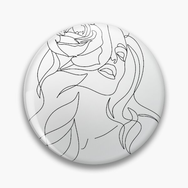 Item preview, Minimal Line Art Woman with Flowers Art Print designed and sold by OneLinePrint.