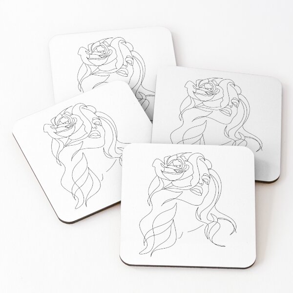 Item preview, Minimal Line Art Woman with Flowers Art Print designed and sold by OneLinePrint.