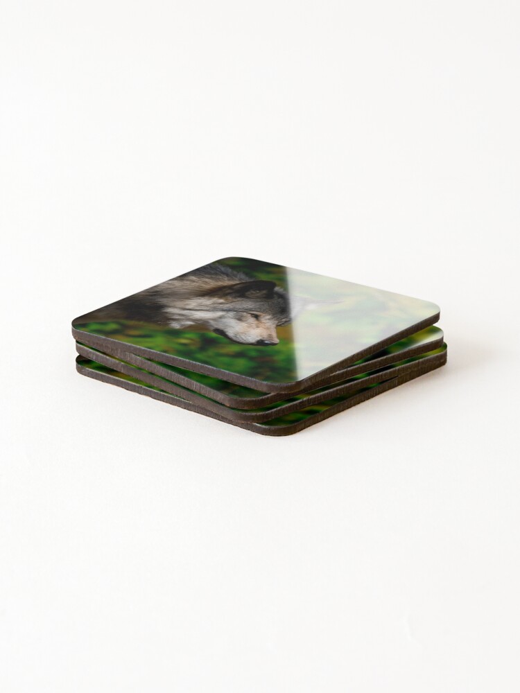Thumbnail 4 of 5, Coasters (Set of 4), Timber Wolf designed and sold by WolvesOnly.