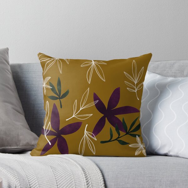 Item preview, Purple on mustard • Nocturnal flora designed and sold by ArmDuno.