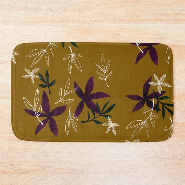 Item preview, Purple on mustard • Nocturnal flora designed and sold by ArmDuno.